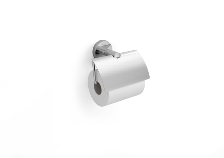 Toilet roll holder with cover (Can be installed with screws or adhesive)