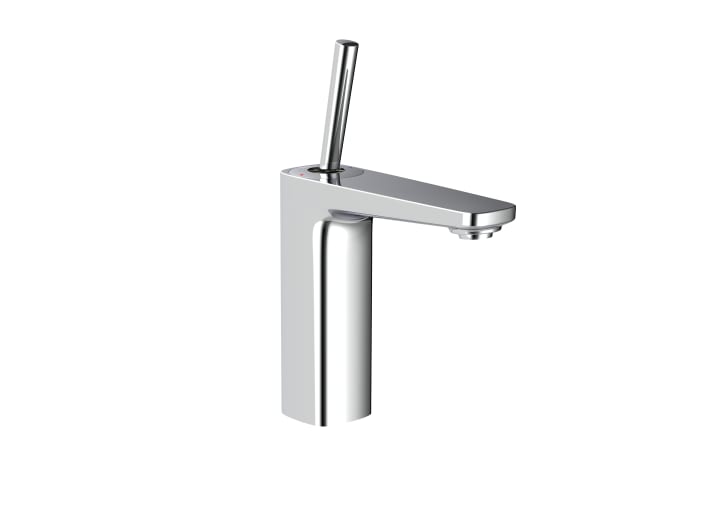 Single lever basin mixer with pop-up waste