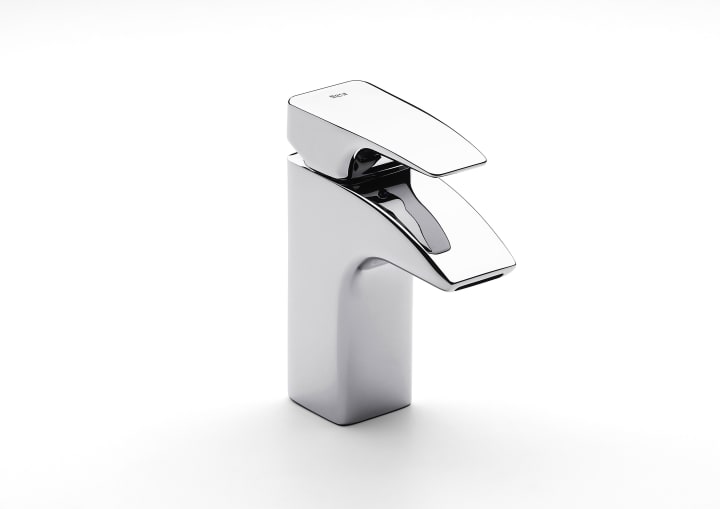 Basin mixer with pop-up waste