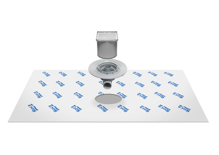 IN-DRAIN SHOWER SQ - Installation drainage kit with premounted geotextile fabric and plate