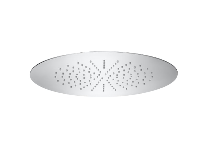 Extraslim metallic shower head for ceiling installation