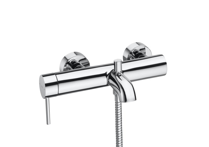 Wall-mounted bath-shower mixer with automatic diverter