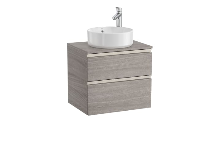 Base unit with two drawers for over countertop basin