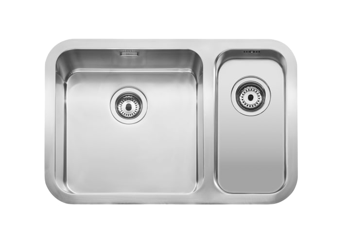 Stainless steel single bowl kitchen sink and right colander