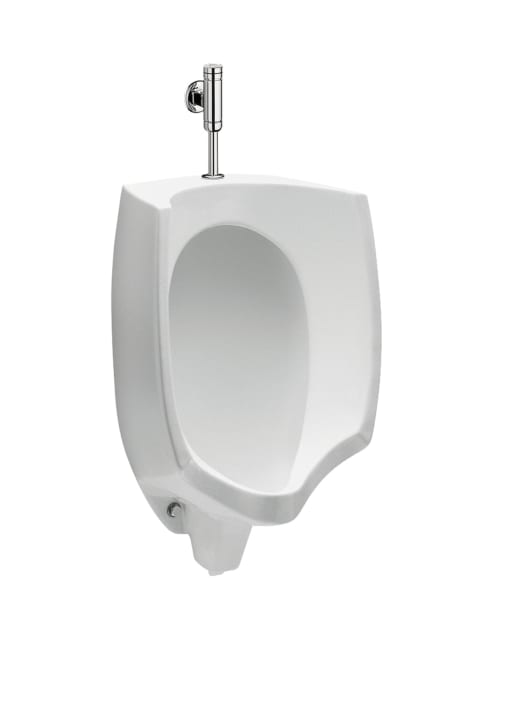 Vitreous china urinal with top inlet