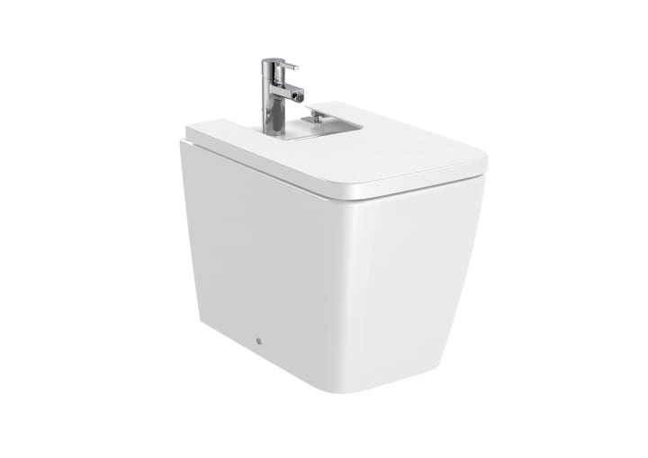 SQUARE - Back to wall vitreous china bidet