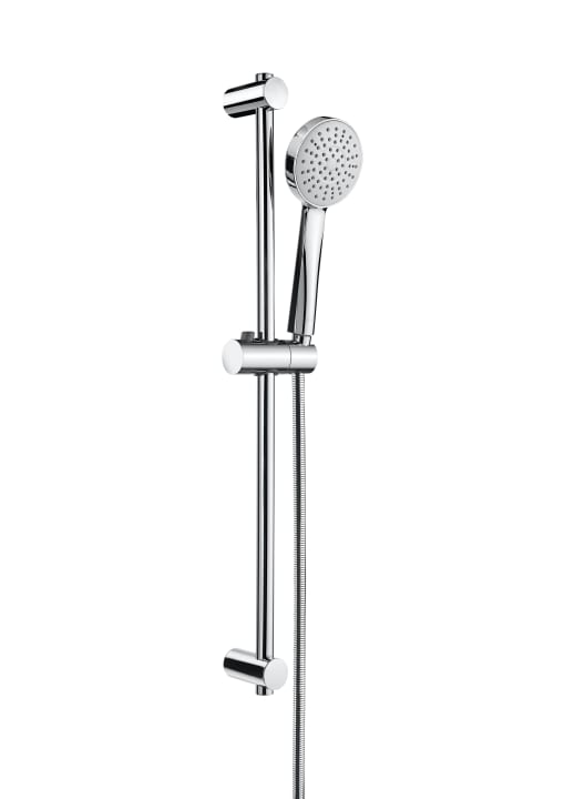 Shower kit with Stella 100/1 handshower, 700 mm slide bar with adjustable handshower bracket and flexible hose