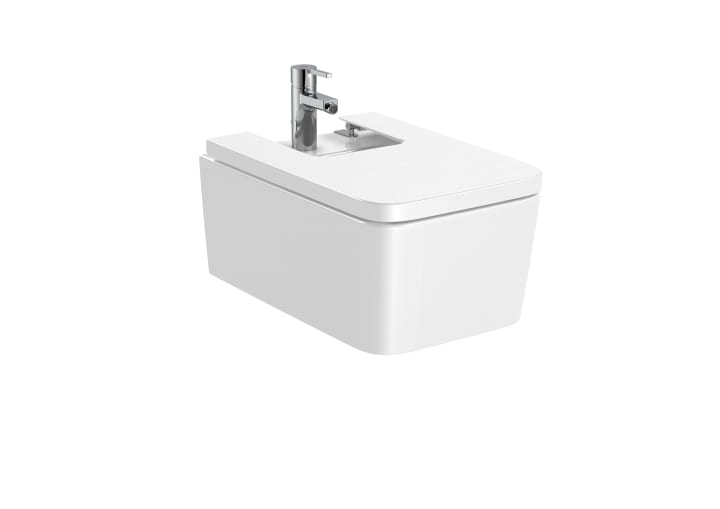 SQUARE - Vitreous china wall-hung bidet