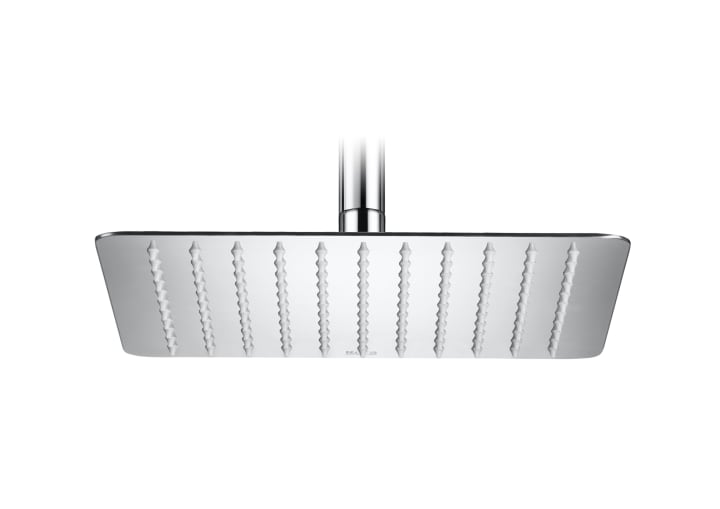 Extraslim metallic shower head for ceiling or wall installation. Support kit / arm not included.